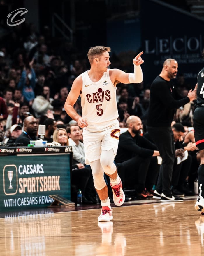 Sam Merrill scores a career-high 19 points in the Cleveland Cavaliers win over the Houston Rockets.
